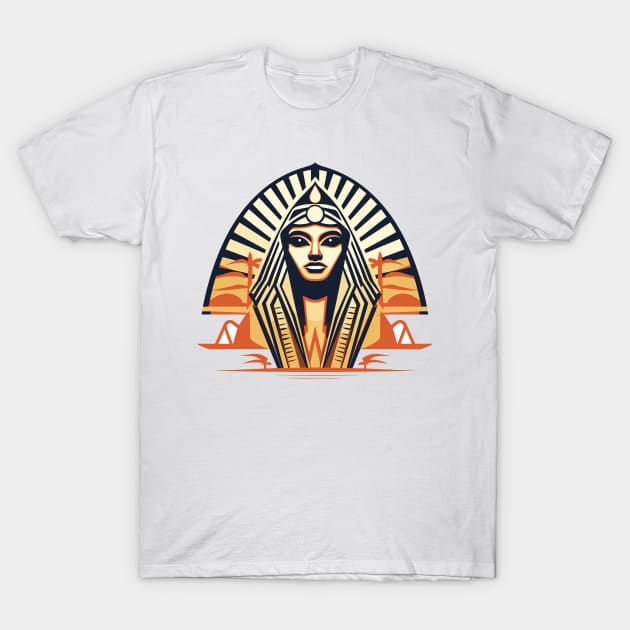 Ancient Egypt Modern Beauty in Cultural Headdress T-Shirt by FK